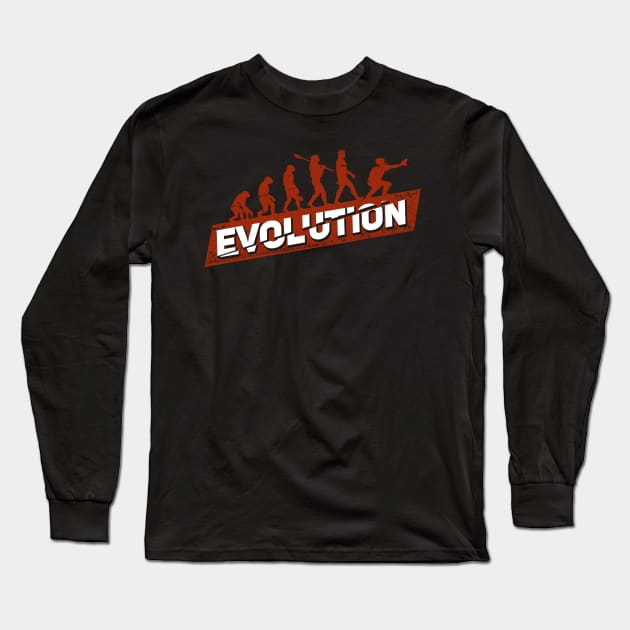 Baseball Softball Catcher Evolution Long Sleeve T-Shirt by Dolde08